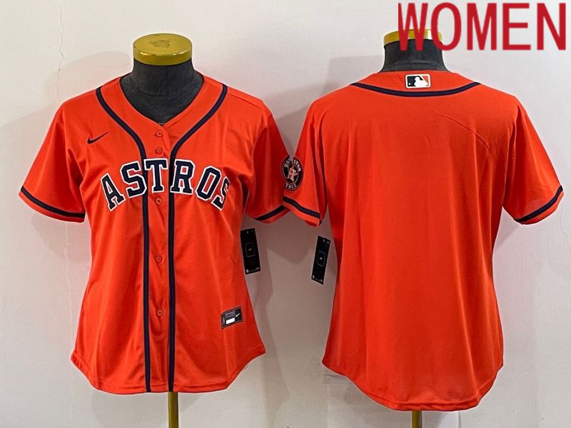 Women Houston Astros Blank Orange Game Nike 2022 MLB Jerseys->women mlb jersey->Women Jersey